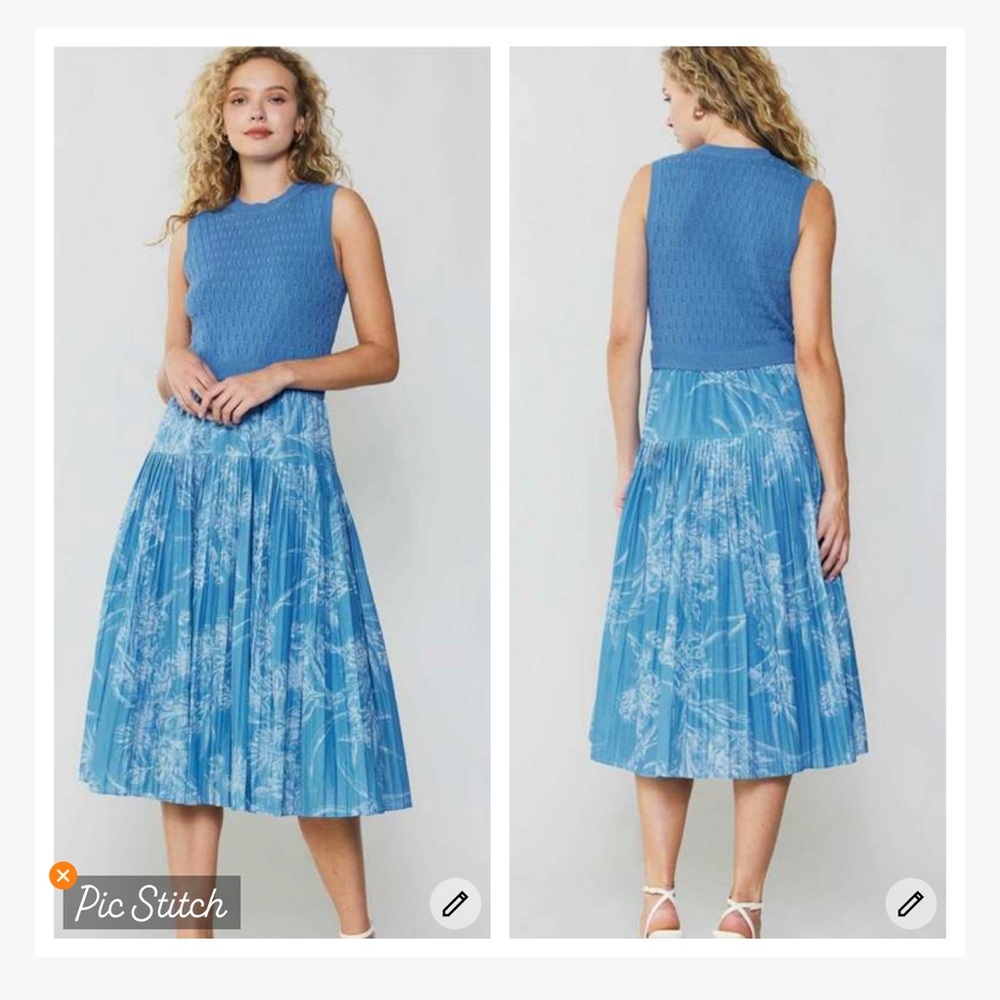 Current Air Madelyn Combo Dress Blue